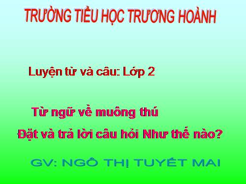 Tuần 23. MRVT: Từ ngữ về muông thú. Đặt và trả lời câu hỏi: Như thế nào?