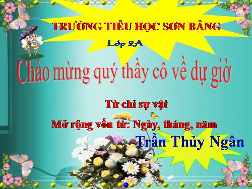 Tuần 4. Từ chỉ sự vật. MRVT: ngày, tháng, năm