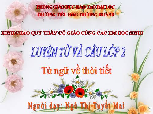 Tuần 20. MRVT: Từ ngữ về thời tiết. Đặt và trả lời câu hỏi: Khi nào? Dấu chấm, dấu chấm than