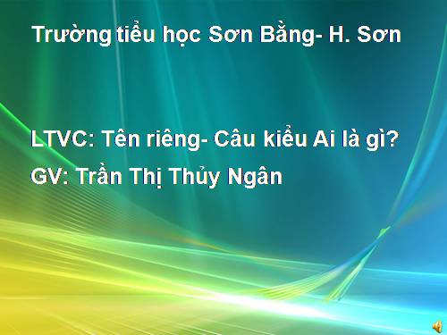 Tuần 5. Tên riêng và cách viết tên riêng. Câu kiểu Ai là gì?