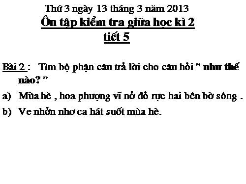 Tuần 27. Ôn tập Giữa Học kì II