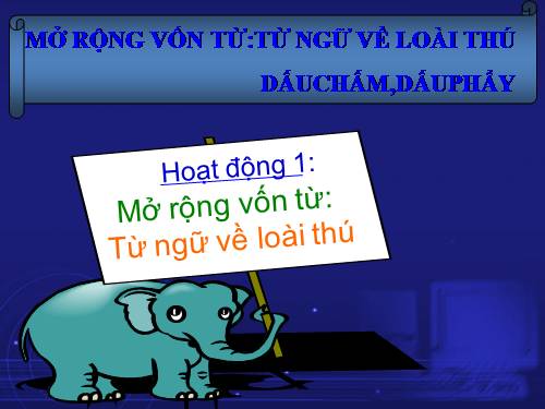 Tuần 24. MRVT: Từ ngữ về loài thú. Dấu chấm, dấu phẩy