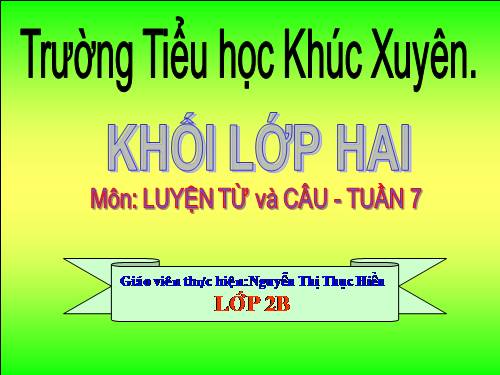 Tuần 7. MRVT: Từ ngữ về các môn học. Từ chỉ hoạt động