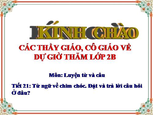 Tuần 21. MRVT: Từ ngữ về chim chóc. Đặt và trả lời câu hỏi: Ở đâu?