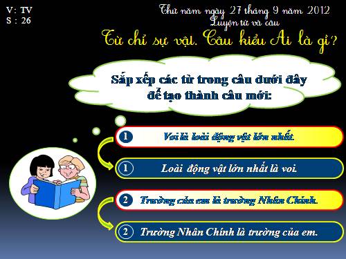 Tuần 3. Từ chỉ sự vật. Câu kiểu Ai là gì?