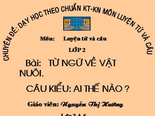 Tuần 17. MRVT: Từ ngữ về vật nuôi. Câu kiểu Ai thế nào?