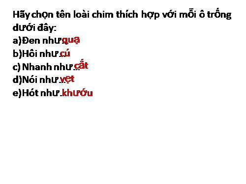 Tuần 23. MRVT: Từ ngữ về muông thú. Đặt và trả lời câu hỏi: Như thế nào?