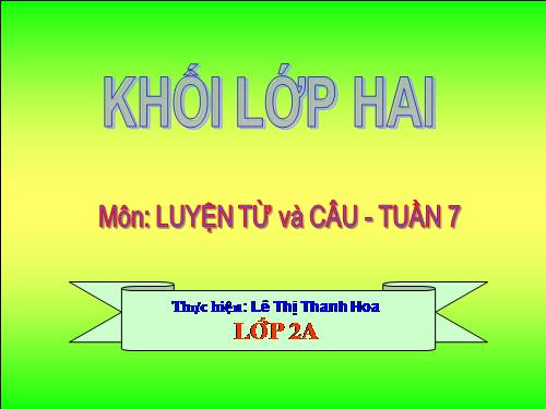 Tuần 7. MRVT: Từ ngữ về các môn học. Từ chỉ hoạt động