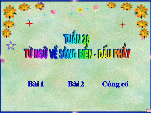 Tuần 26. MRVT: Từ ngữ về sông biển. Dấu phẩy