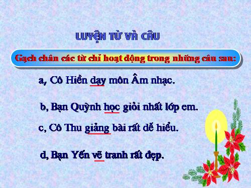 Tuần 8. Từ chỉ hoạt động, trạng thái. Dấu phẩy