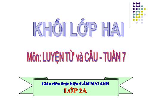 Tuần 7. MRVT: Từ ngữ về các môn học. Từ chỉ hoạt động