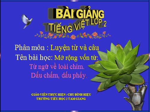 Tuần 22. MRVT: Từ ngữ về loài chim. Dấu chấm, dấu phẩy