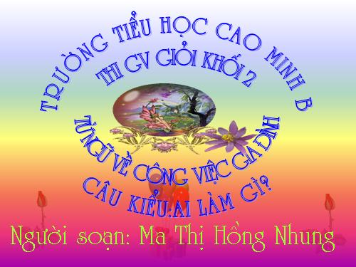 Tuần 13. MRVT: Từ ngữ về công việc gia đình. Câu kiểu Ai làm gì?