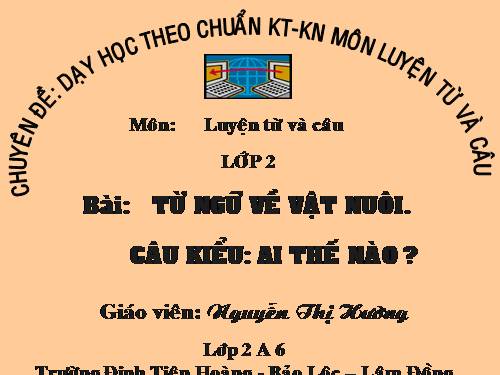 Tuần 17. MRVT: Từ ngữ về vật nuôi. Câu kiểu Ai thế nào?