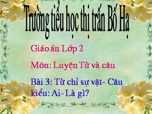 Tuần 3. Từ chỉ sự vật. Câu kiểu Ai là gì?