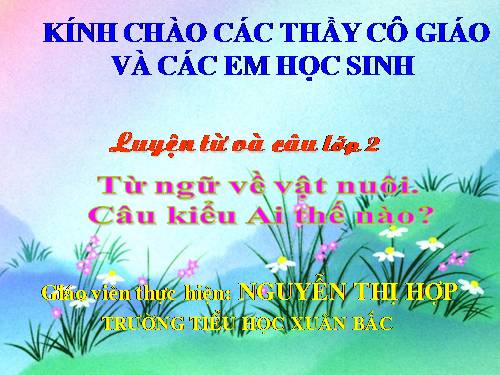 Tuần 17. MRVT: Từ ngữ về vật nuôi. Câu kiểu Ai thế nào?