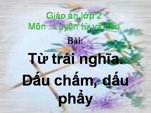 Tuần 32. Từ trái nghĩa. Dấu chấm, dấu phẩy