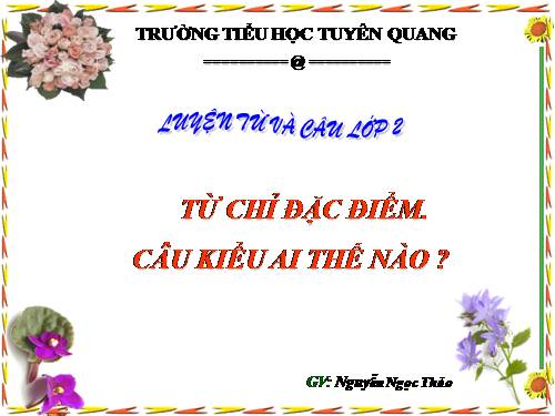 Tuần 15. Từ chỉ đặc điểm. Câu kiểu Ai thế nào?