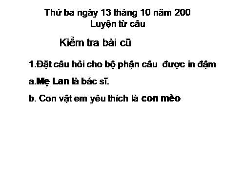 Tuần 7. MRVT: Từ ngữ về các môn học. Từ chỉ hoạt động