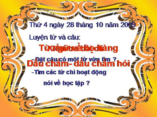 Tuần 10. MRVT: Từ ngữ về họ hàng. Dấu chấm, dấu chấm hỏi