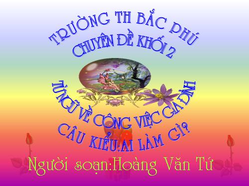 Tuần 13. MRVT: Từ ngữ về công việc gia đình. Câu kiểu Ai làm gì?