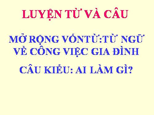 Tuần 13. MRVT: Từ ngữ về công việc gia đình. Câu kiểu Ai làm gì?