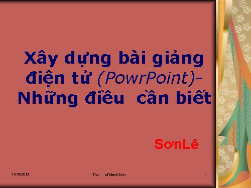 Soạn bài giảng Điện tử (Powerpoint)