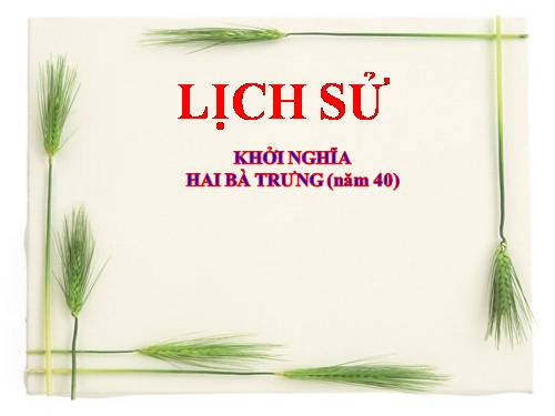 Bài 4. Khởi nghĩa Hai Bà Trưng (Năm 40)