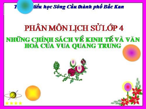 Bài 26. Những chính sách về kinh tế và văn hóa của vua Quang Trung