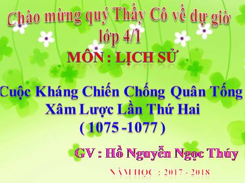 Bài 11. Cuộc kháng chiến chống quân Tống xâm lược lần thứ hai (1075 - 1077)