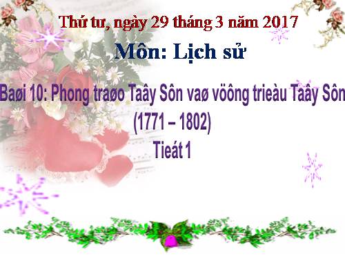 phong trao tay son va nghia quan tay son