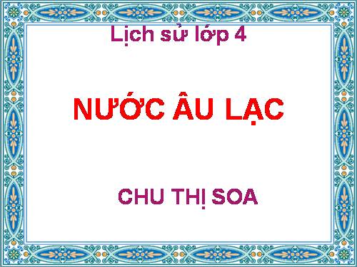 Bài 2. Nước Âu Lạc