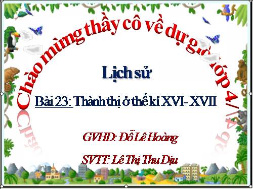 Bài 23. Thành thị ở thế kỉ XVI - XVII