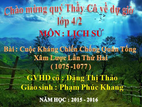 Bài 11. Cuộc kháng chiến chống quân Tống xâm lược lần thứ hai (1075 - 1077)