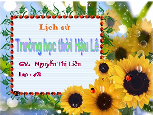 Bài 18. Trường học thời Hậu Lê