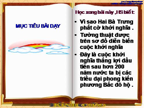 Bài 4. Khởi nghĩa Hai Bà Trưng (Năm 40)