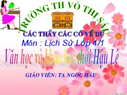 Bài 19. Văn học và khoa học thời Hậu Lê