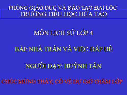 Bài 13. Nhà Trần và việc đắp đê