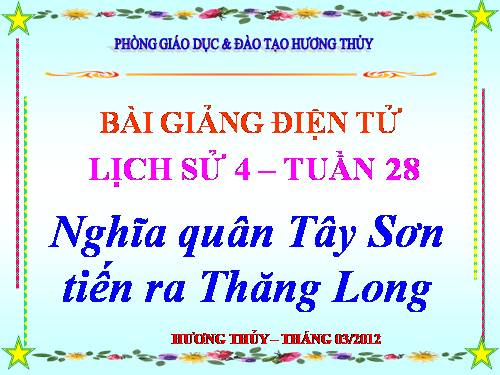 Bài 24. Nghĩa quân Tây Sơn tiến ra Thăng Long (Năm 1786)