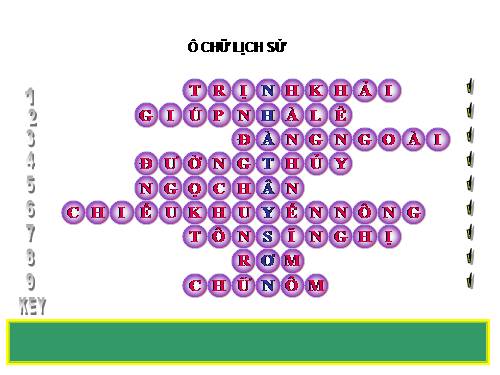 Ô CHỮ NHÀ TÂY SƠN LỚP 4