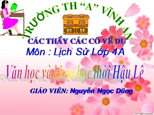 Bài 19. Văn học và khoa học thời Hậu Lê