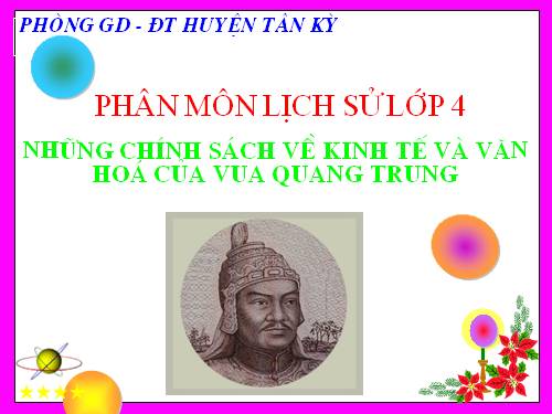 Bài 26. Những chính sách về kinh tế và văn hóa của vua Quang Trung