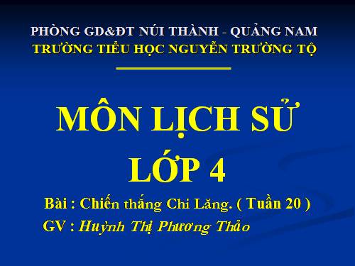 Bài 16. Chiến thắng Chi Lăng