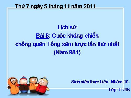 Bài 8. Cuộc kháng chiến chống quân Tống xâm lược lần thứ nhất (Năm 981)