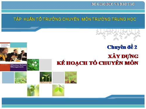 Kế hoạch tổ tự nhiên và các vấn đề liên quan(Thầy Tài)