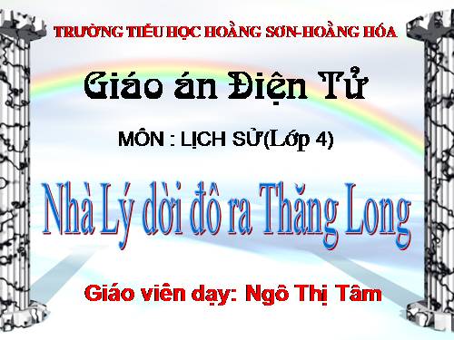 Bài 9. Nhà Lý dời đô ra Thăng Long