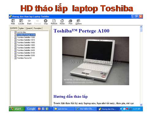 HD thao lap laptop Toshiba.