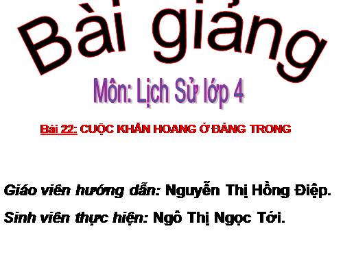 Bài 22. Cuộc khẩn hoang ở Đàng Trong