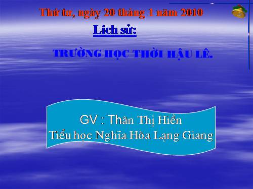 Bài 18. Trường học thời Hậu Lê