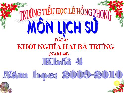 Bài 4. Khởi nghĩa Hai Bà Trưng (Năm 40)